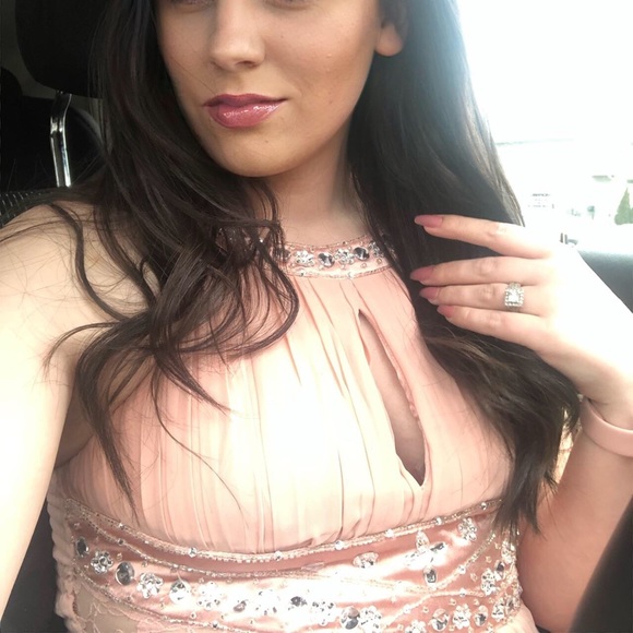 Pink rhinestone boho gown - Picture 3 of 5